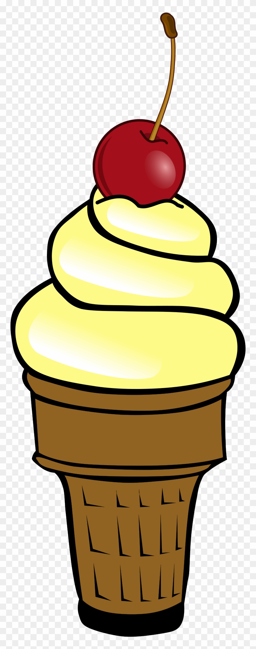 Ice Cream With Cherry - Ice Cream With Cherry Clipart #51645