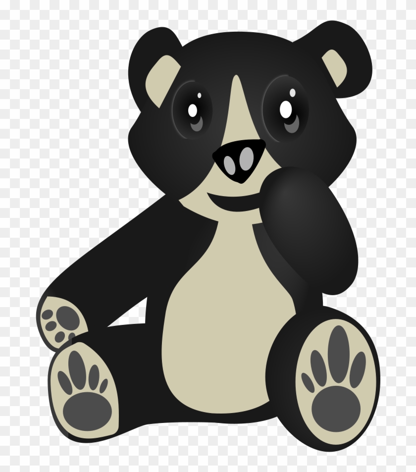 Black Bear Clipart Oso - Custom Teddy Bear Shower Curtain #51897