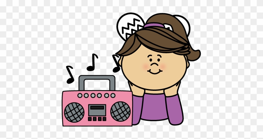 Inspiring Design Ideas Clipart Music Girl Listening - Listening To Music Clipart #52010