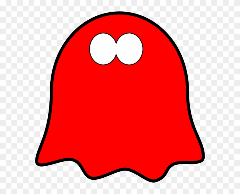 Friendly Red Ghost, Wavy Base Clip Art At Clker - Red Ghost Clipart #52122