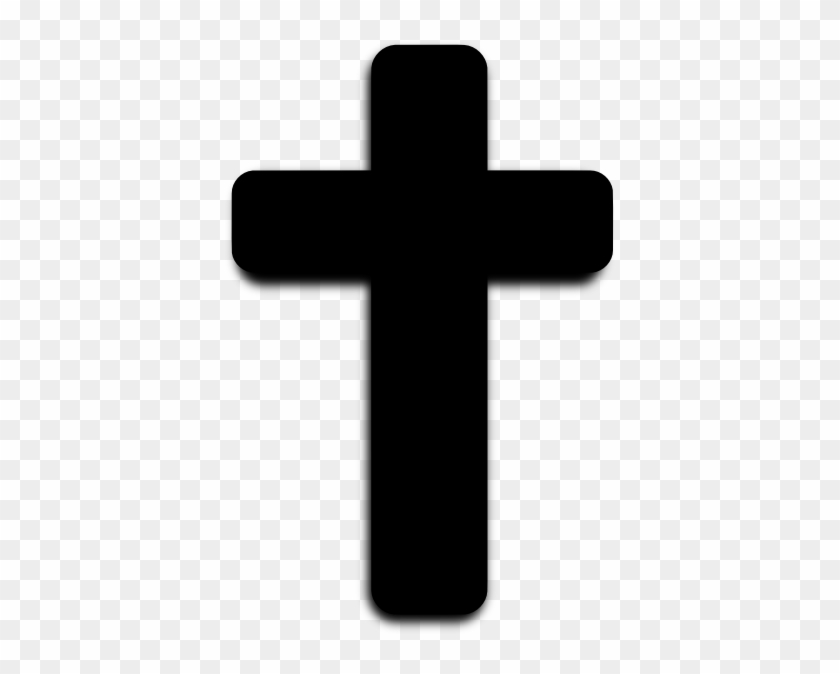 Rounded Black Cross Clip Art At Clker - Cross Clipart Black And White #52317