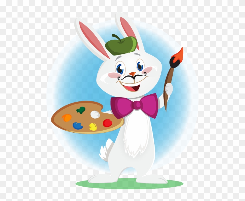 This Cartoon Bunny Artist Clip Art Is Free For You - Painting #52548