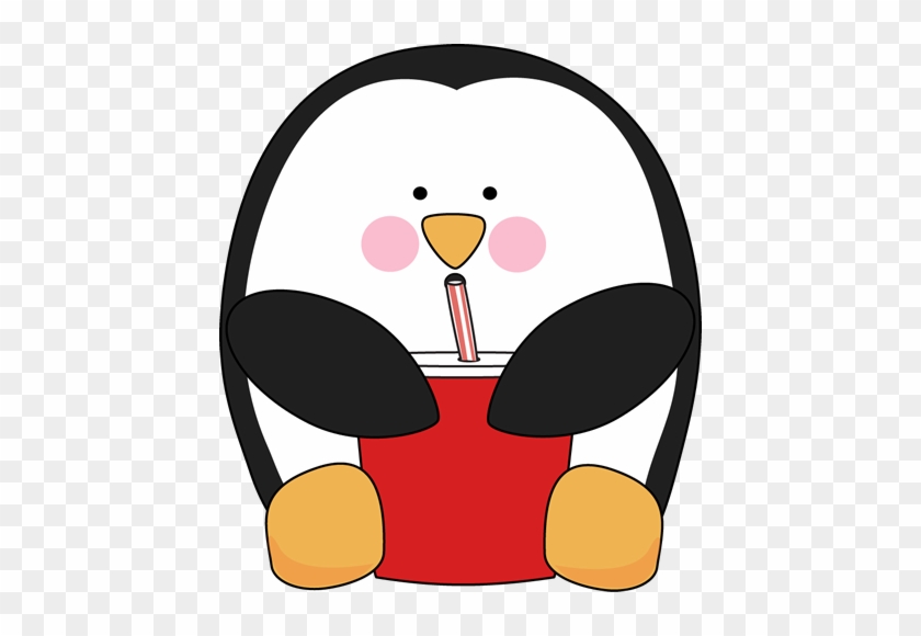 Penguin With A Drink - Drinking Cute Clipart #52567