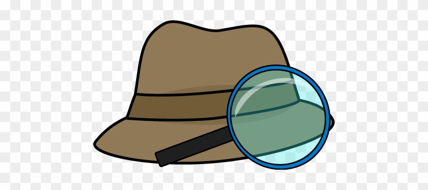 Detective Hat And Magnifying Glass Clip Art - Detective Hat And Magnifying Glass #52680