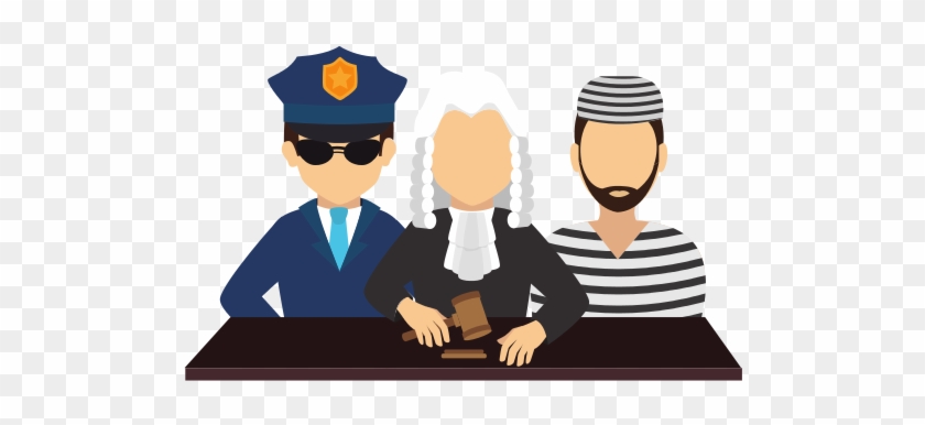 Judge, Police Officer, And Prisoner Characters - Icon #52932