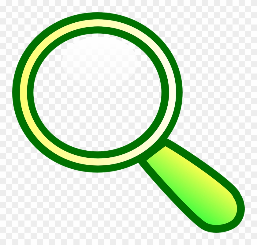 Glass Magnifying Lense Loupe Detective Explore - Magnifying Glass Clipart Green #52991