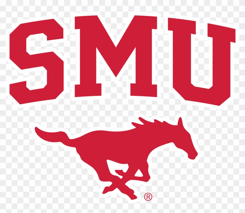 Red With White Outline - Smu Mustangs Logo #53205