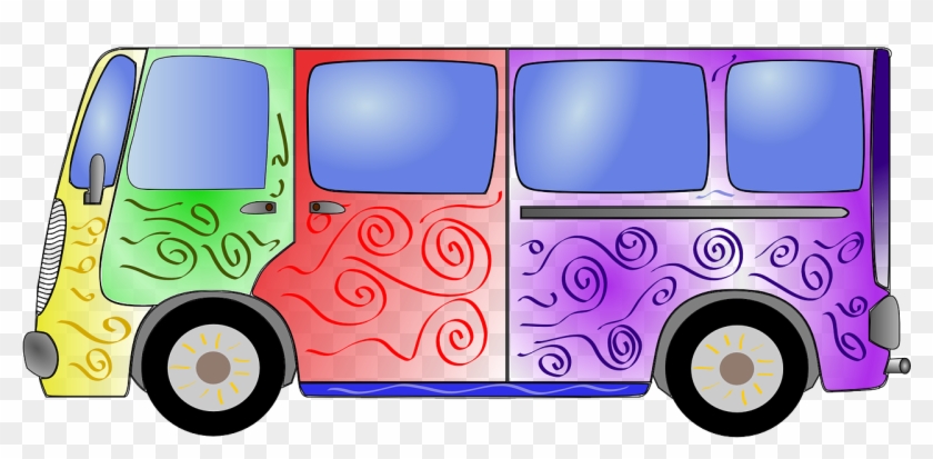 Bus Colorful Hippie Minivan Transparent Image - Hippie Simbolos Png #270882