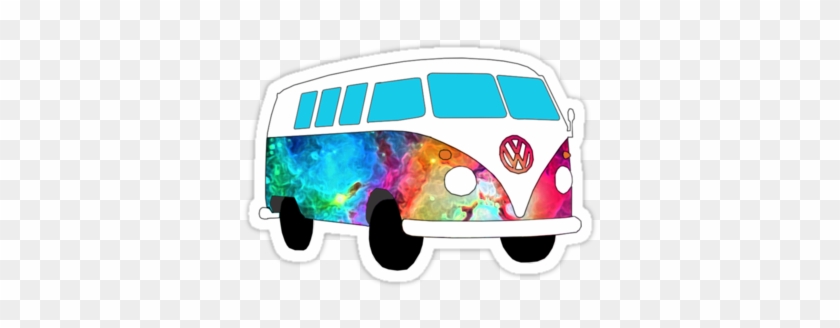 Vw Rainbow Hippie Bus Sticker - Vw Bulli Sticker #270933