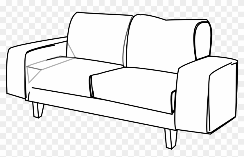 couch clipart black and white