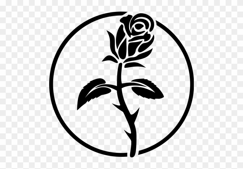Fall Leaf Clip Art Black And White - Anarchist Symbol Black Rose #271086