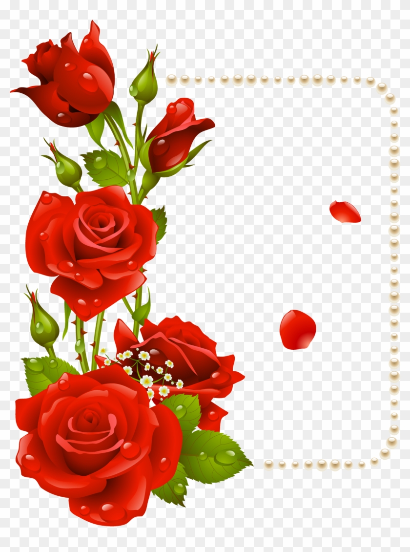 Png Клипарт "розы" - Red Flower Frame Png #271160