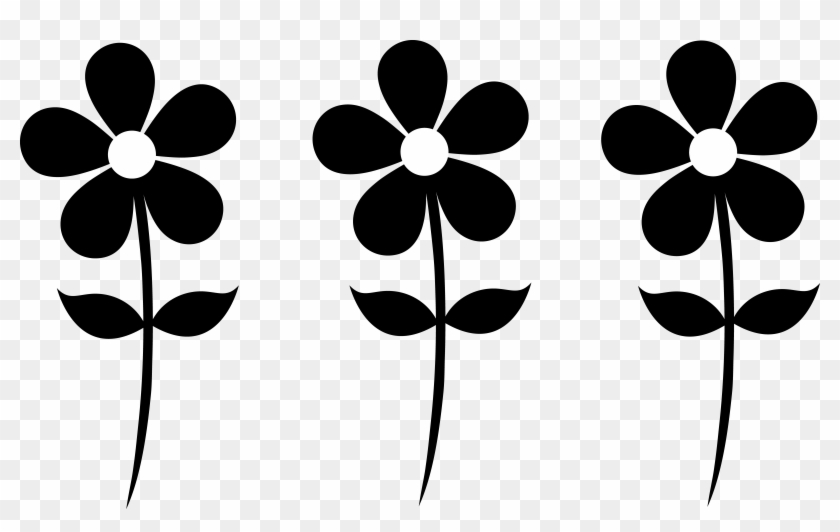 Black Silhouette Daisies - Flower Silhouette #271239