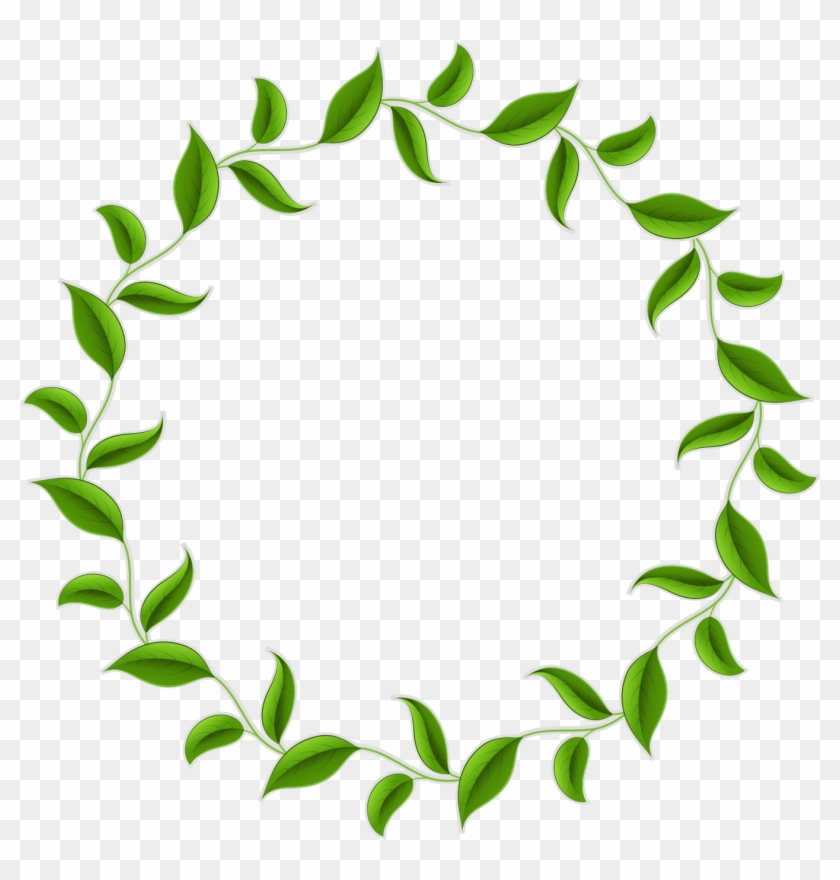Tea Leaf Circle Wreath Clip Art - Leaf Circle Border Png #271248