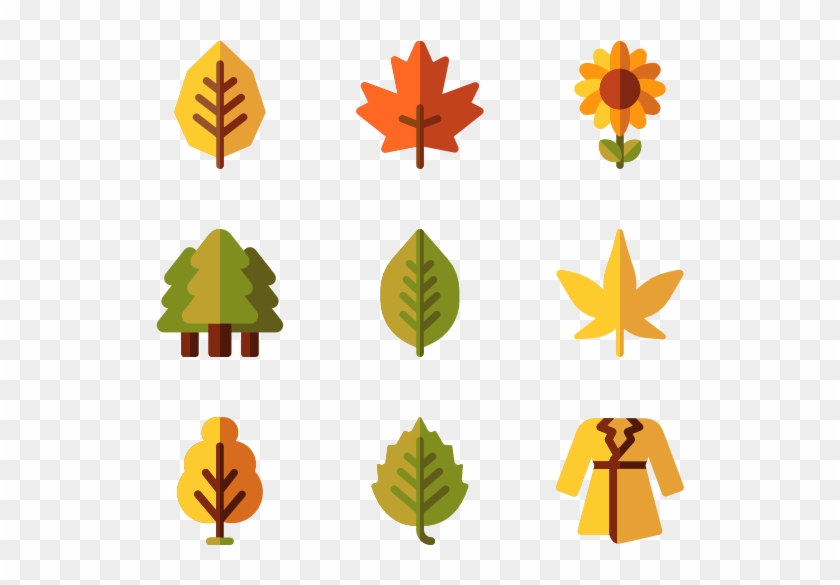 Autumn Leaves Flat Icon Pack - Autumn Leaves Flat Icon Pack #271274