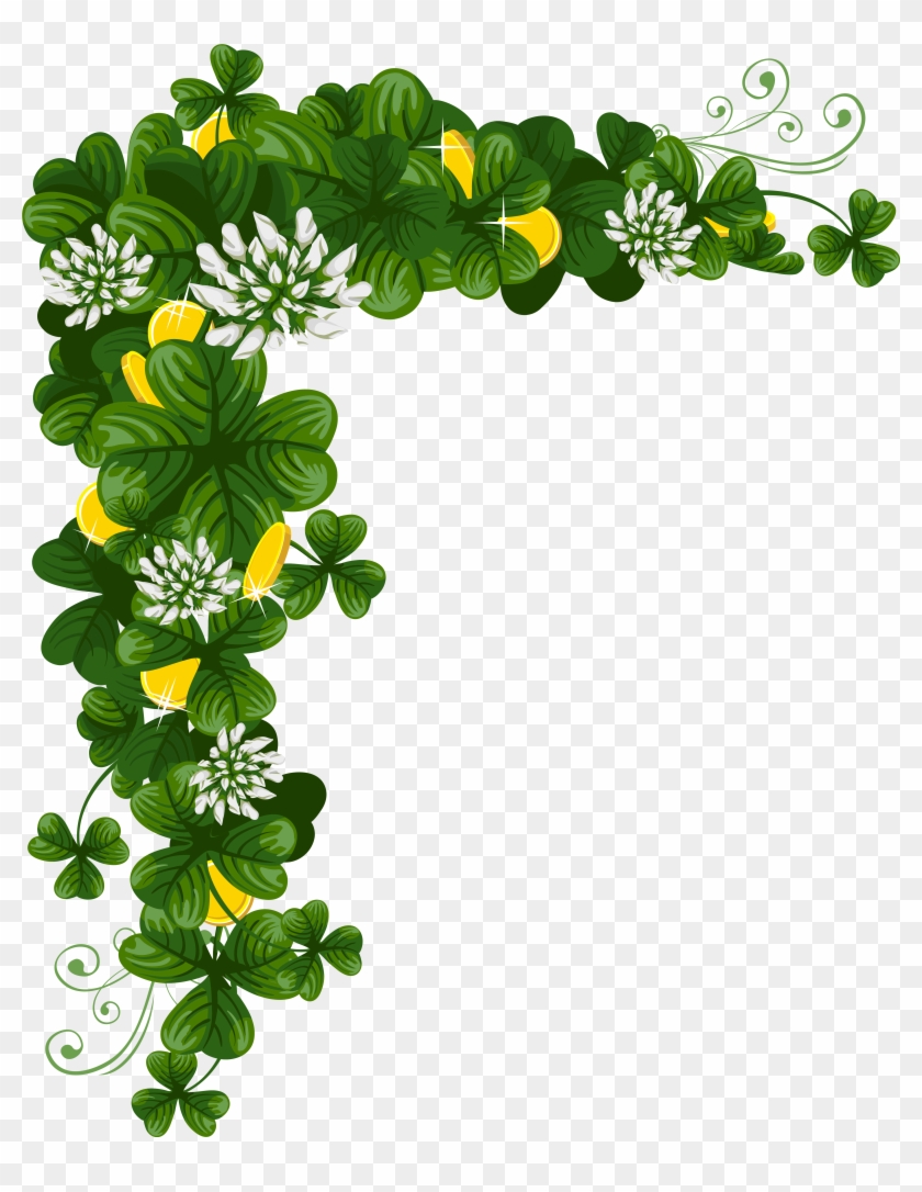 St Patricks Day Shamrocks With Coins Png Clipart - St Patrick Day Png #271294