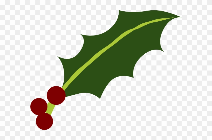 One Holly Leaf 3 Berries Clip Art - Clipart Holly Leaf #271297