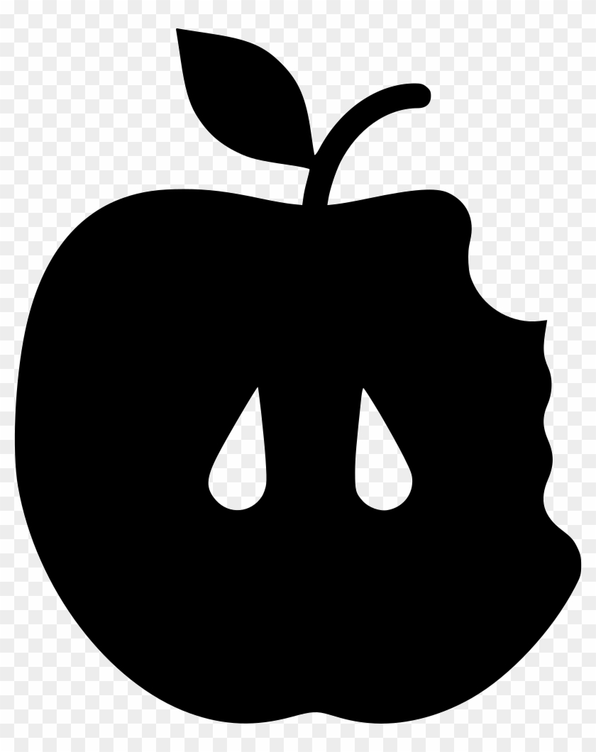 Apple Black Silhouette With A Leaf Comments - Bauble Silhouette #271410