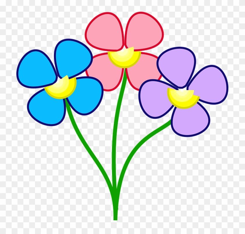 Violet Flower Clip Art - Colorful Flowers Clipart #271439