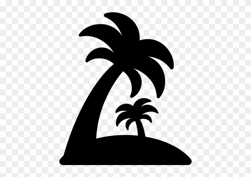 Island With Palm Trees Vector - Island Icon Png #271461
