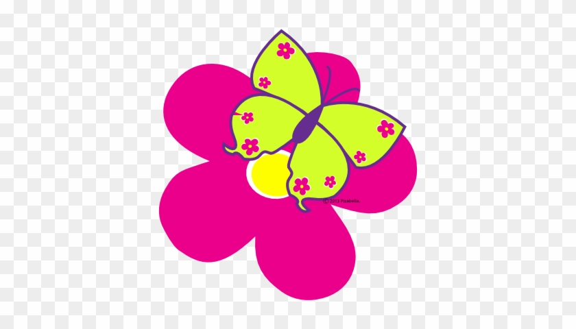 Flower And Butterflies Clipart Summer Spring Clip Art - Flower With Butterfly Clip Art #271487