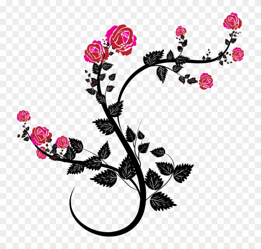 Cool Flower Vine Clipart With Flower Vine - Rose Vines #271493