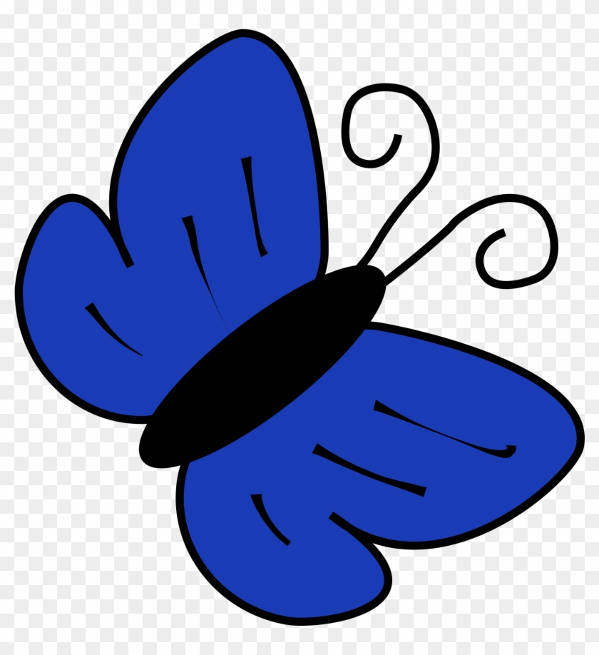 Blue Flower Clipart Blue Color - Blue Butterfly Clip Art #271528