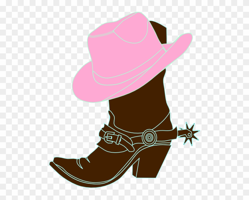 Cowboy Clipart Free Download - Cowgirl Boot And Hat #271643