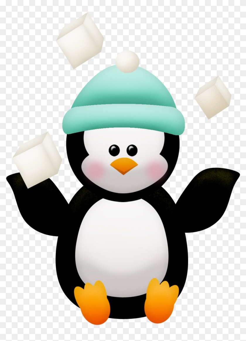Penguins And Flowers Of The Winter Clip Art - Winter Penguins Clipart #271749