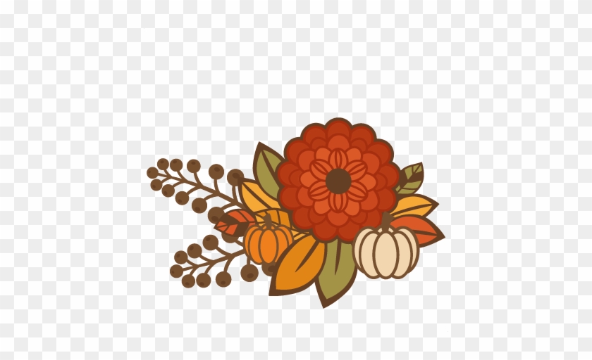 Fall Flower Group Title Svg Cutting File For Scrapbooking - Free Fall Flower Clipart #271868