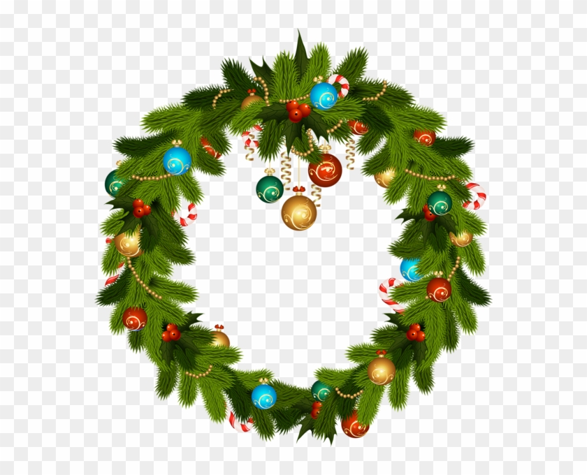 Christmas Wreath And Ornaments Png Clip Art - Christmas Day #271914