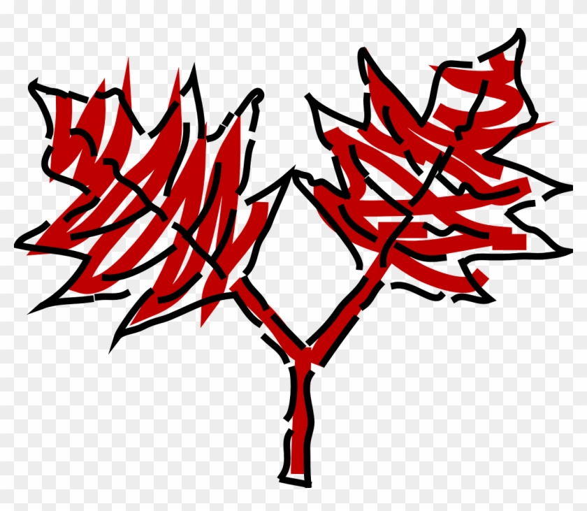 Leaves Red Tree Two Plant Transparent Image - Trist Efterår Træ Png #271932
