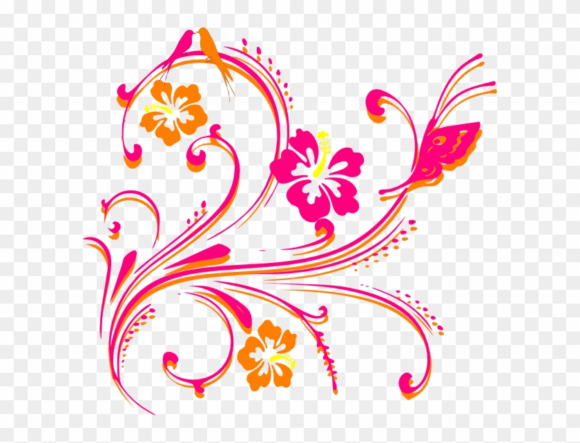 Hibiscus Corner Svg Downloads - Art Bunga Png #271989