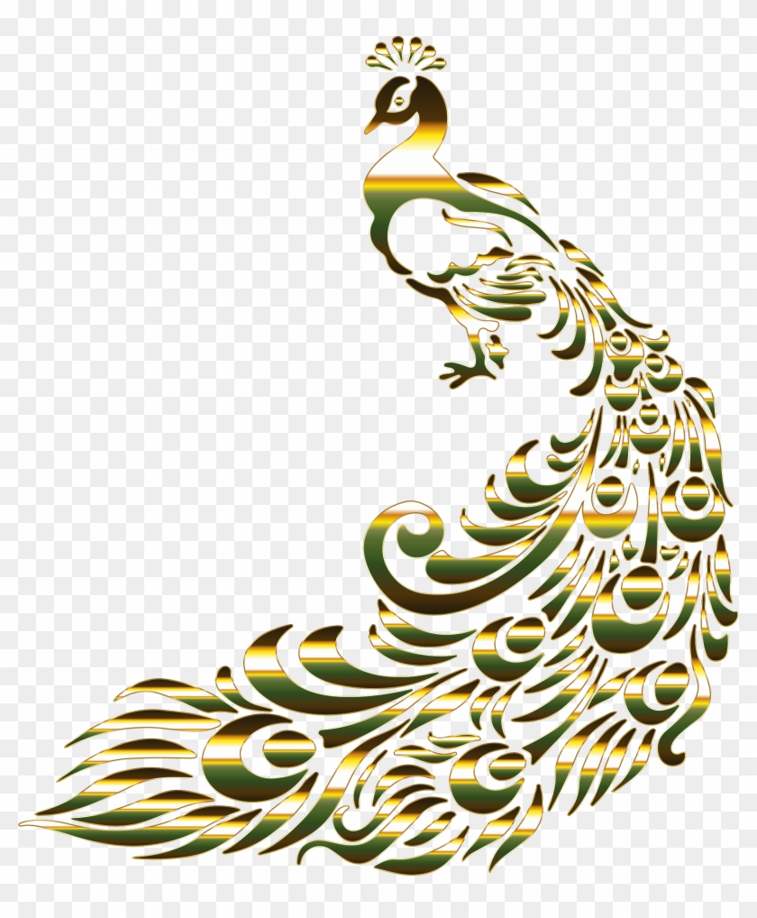 Big Image - Transparent Background Gold Peacock - Free Transparent PNG  Clipart Images Download