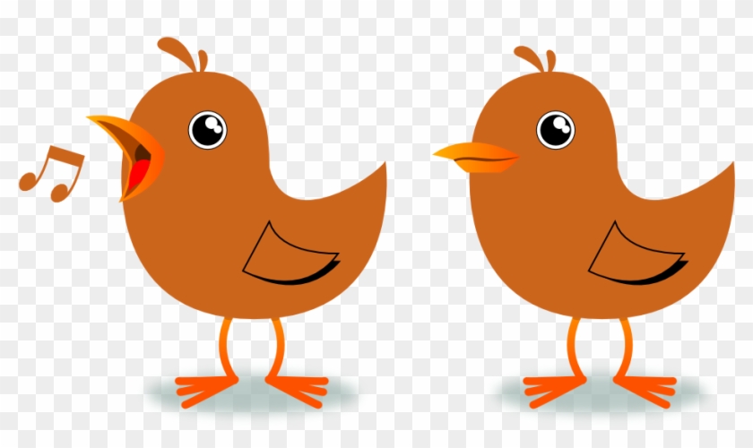 Singing Twitter Bird Vector - 2 Little Dicky Birds Clipart #272535