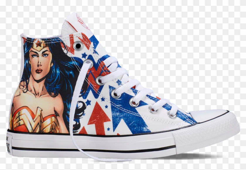 Converse Chuck Taylor All Star White Dc Comics Wonder - Converse Unisex Chuck Taylor Wonder Woman Hi White/red/blue #272568