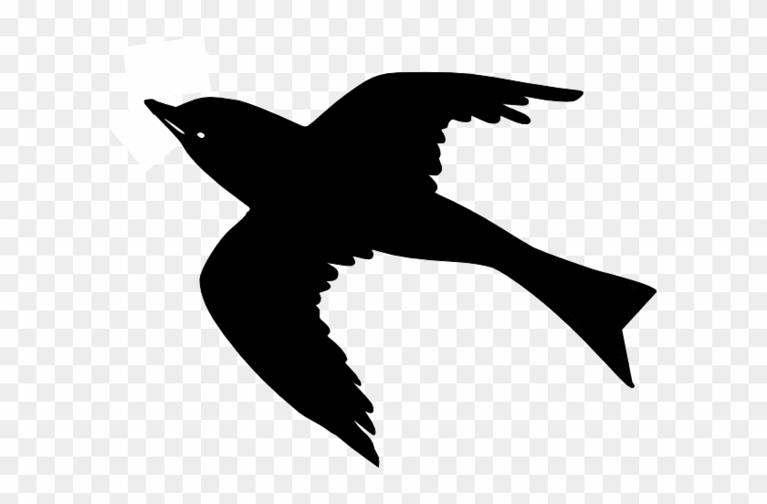 Flying Bird Transparent Clipart - Cartoon Black Bird Flying #272626