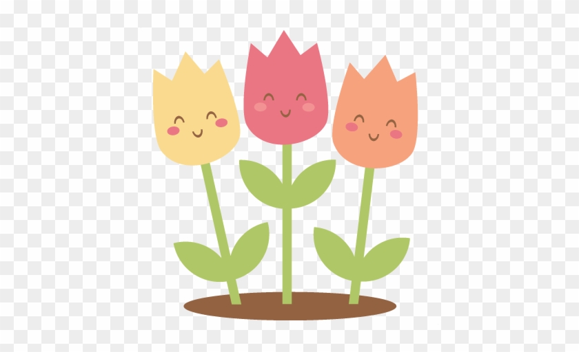 Happy Tulips Svg Scrapbook Cut File Cute Clipart Files - Clip Art #272707