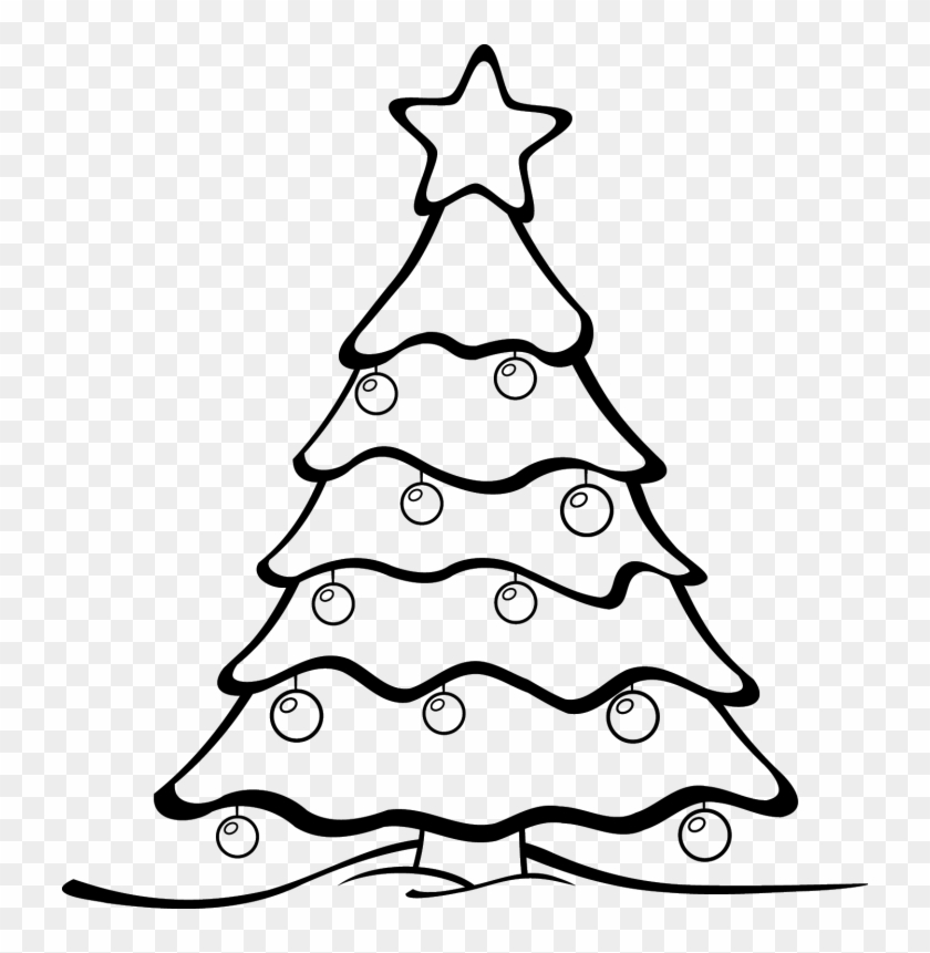Oak Trees Black And White Clipart - Colour In Christmas Tree #272767