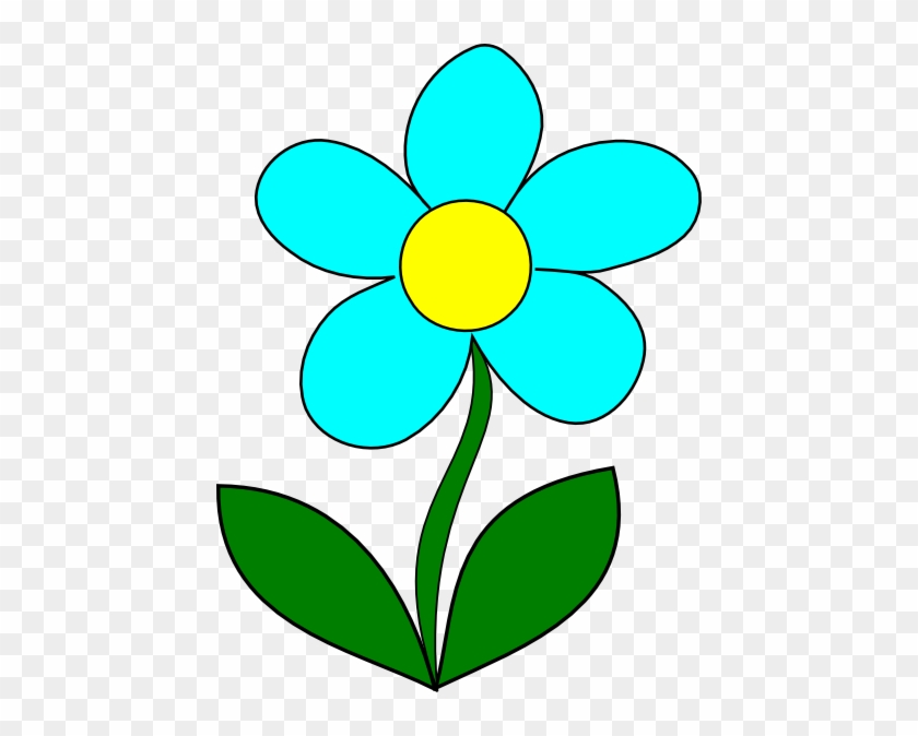 Blue Flower Svg Clip Arts 444 X 594 Px - Cartoon Flowers With Stem #272845