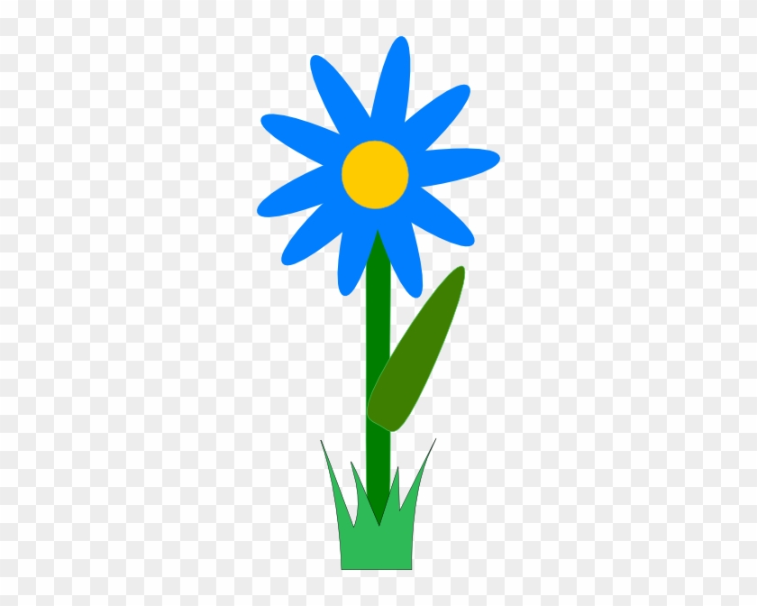Blue Flower Svg Clip Arts 270 X 592 Px - Bleue Flowers Clipart #272849