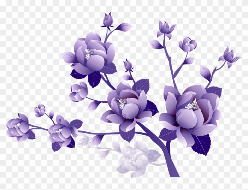 Purple Rose Clipart Transparent Background - Purple Flowers Transparent Background #272919