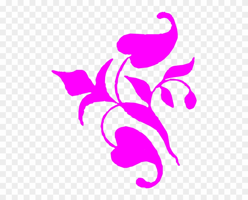 Magenta Flower Corner Vine Clip Art - Leaves Clip Art #273090