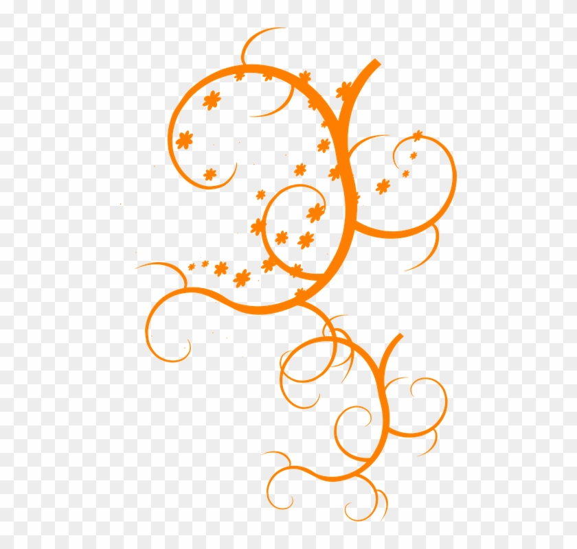 Flower Vine Clipart 24, Buy Clip Art - Orange Swirl Design #273100