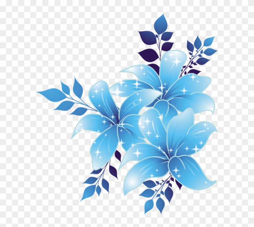 Blue Flower Blue Flower Clip Art - Blue Flower Corner Border Png #273104