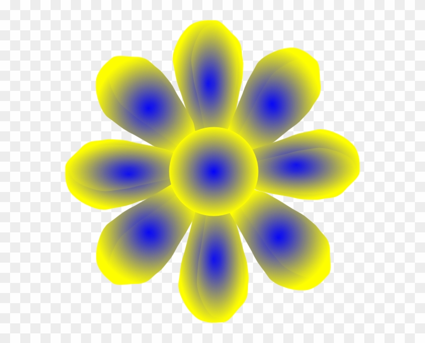 Flower Yellow Clip Art - Blue And Yellow Flower Clipart #273106