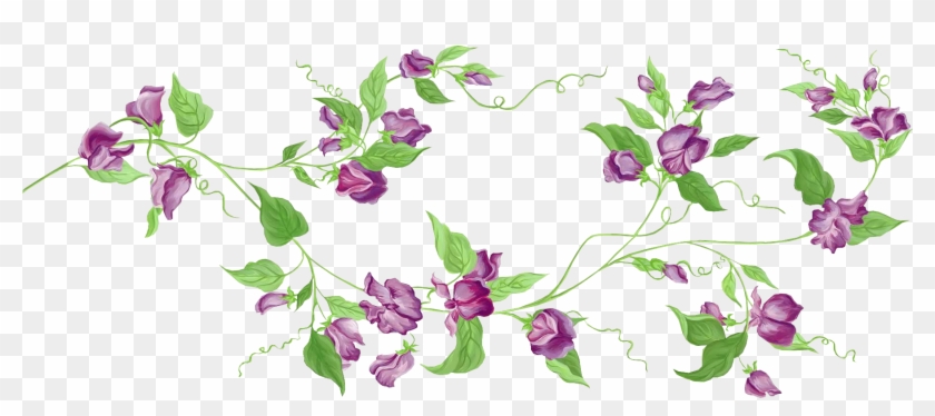 Purple Rose Clipart Vine - Flower Vine Transparent Background #273115