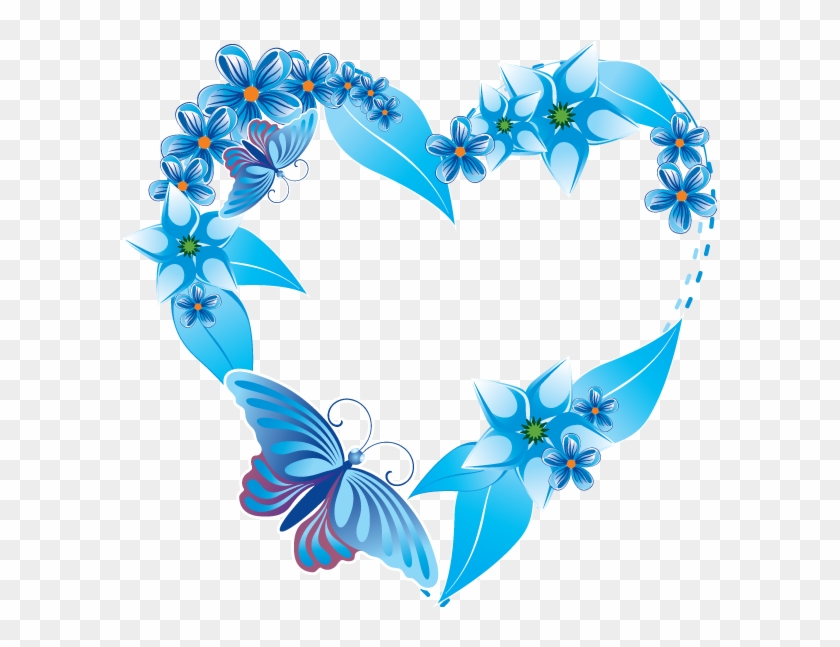 Heart Blue Flower Clip Art - Heart Blue Flower Clip Art #273141