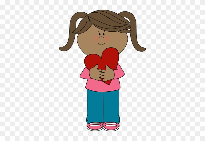 Girl With Valentine Heart - Happy Cartoon Girl Face #273124