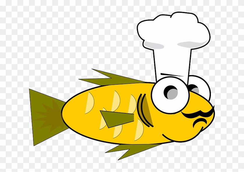 Cook, Cooking, Fish, Goldfish, Funny - Fish Wearing Chef Hat Shower Curtain #273163